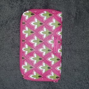NEW VERA BRADLEY WALLET/ PINK & GREEN